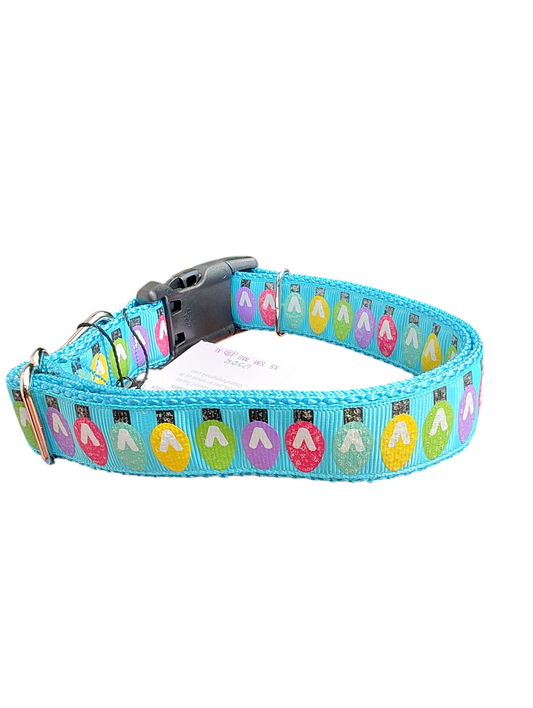 Holiday Lights Nylon Dog Collar