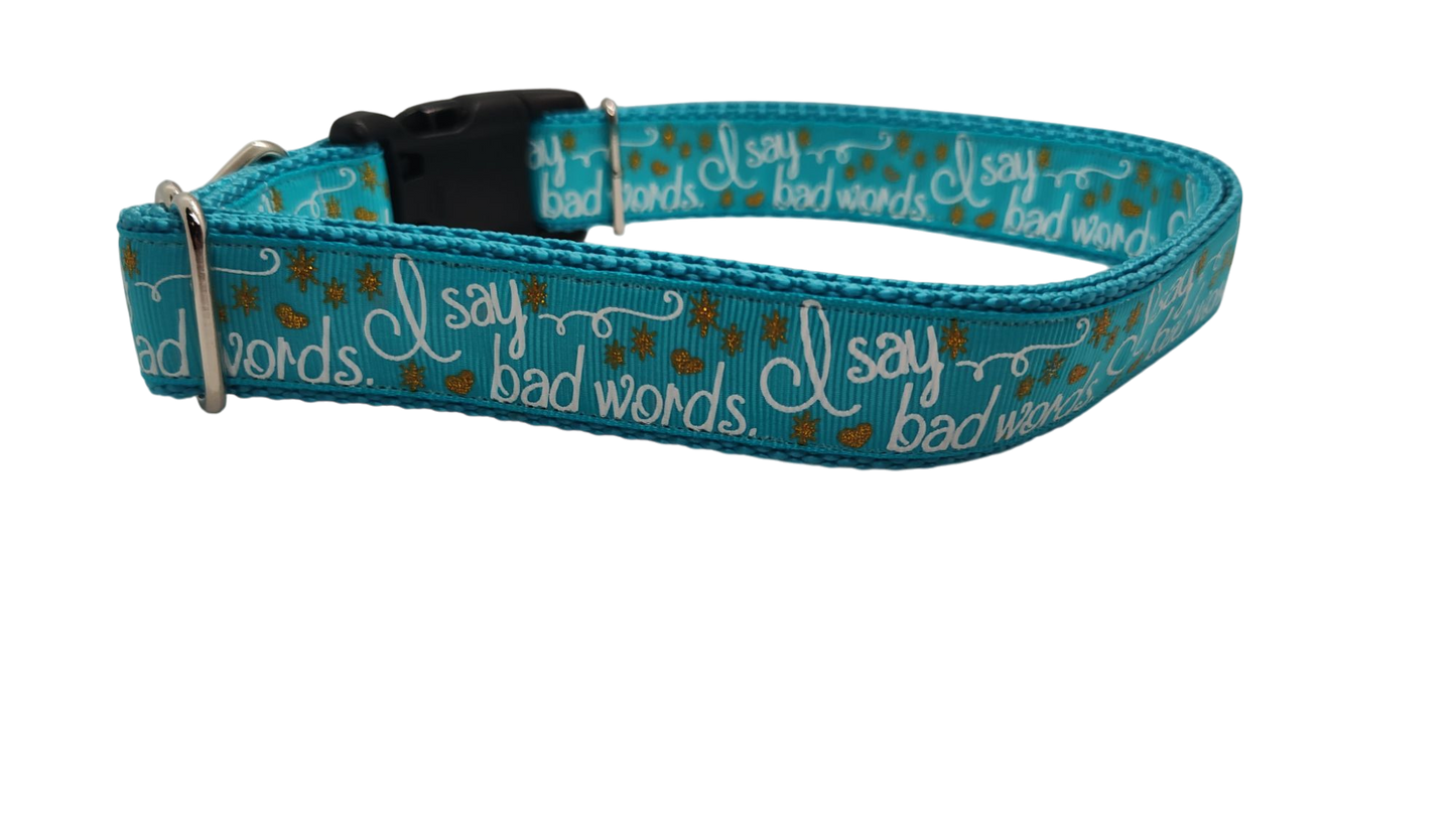 I Say Bad Words Nylon Dog Collar