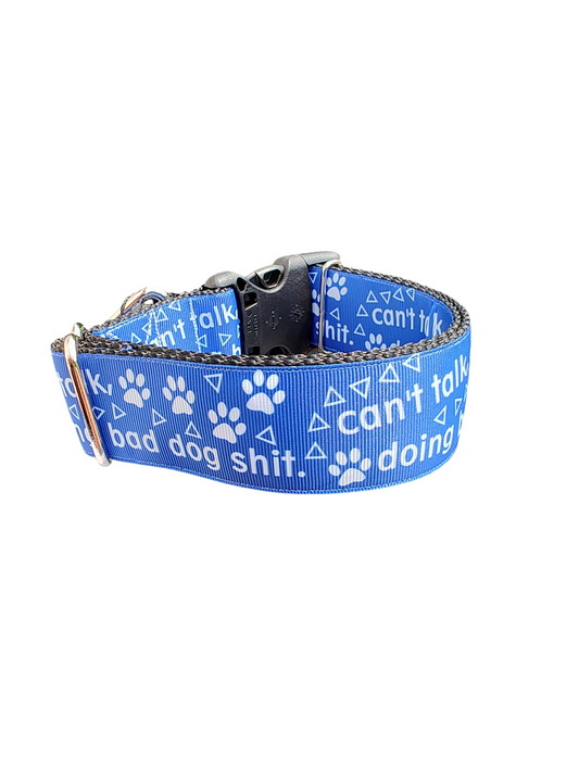 1.5" Wide Bad Dog Shit Nylon Dog Collar