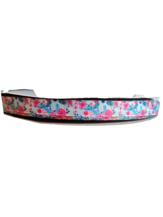 1/2" Bright Floral Nylon Dog Collar