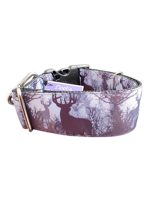 1.5" Wide Hunting Bucks Nylon Dog Collar