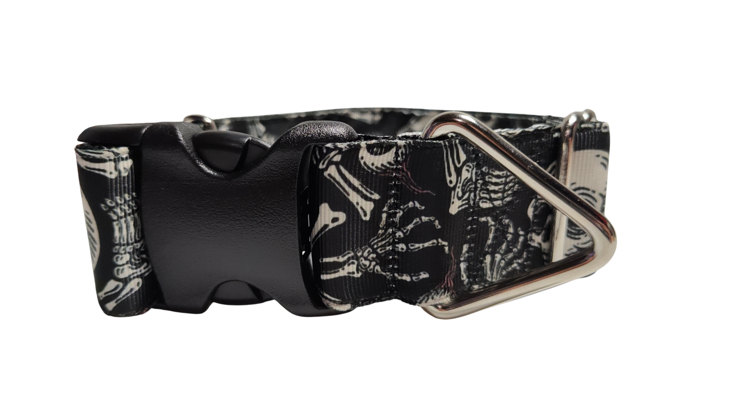 1.5" Skeleton Bones Nylon Dog Collar