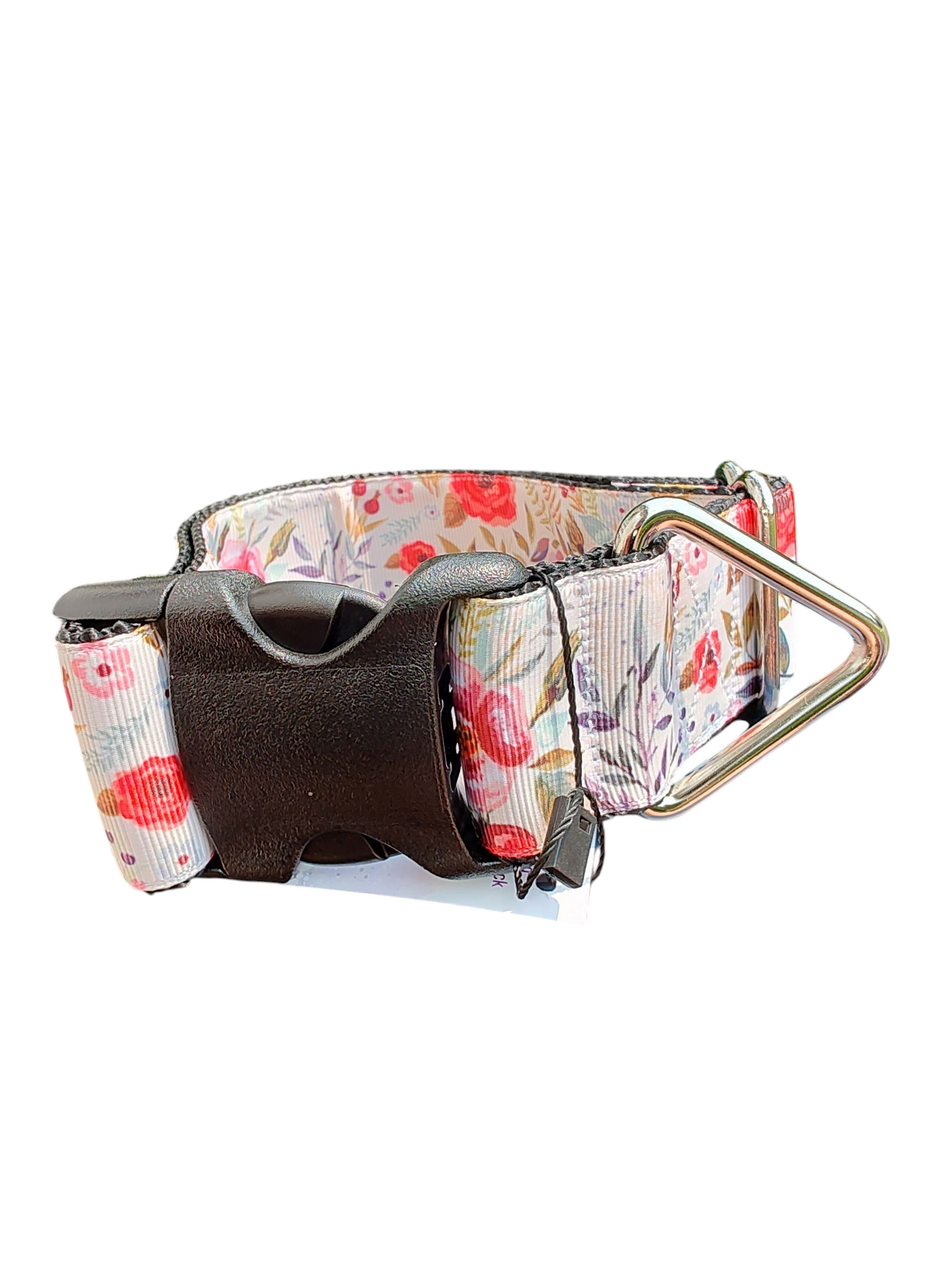 1.5" Wide Flowers & Leaves Nylon Dog Collar