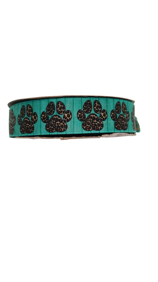 Leopard Print Paws Nylon Dog Collar