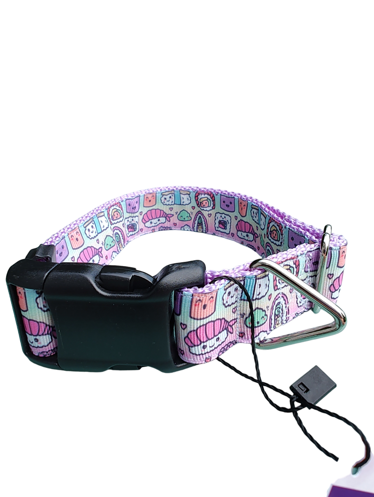 Sushi Friends Lavender Nylon Dog Collar MD, LG, XL, Leash