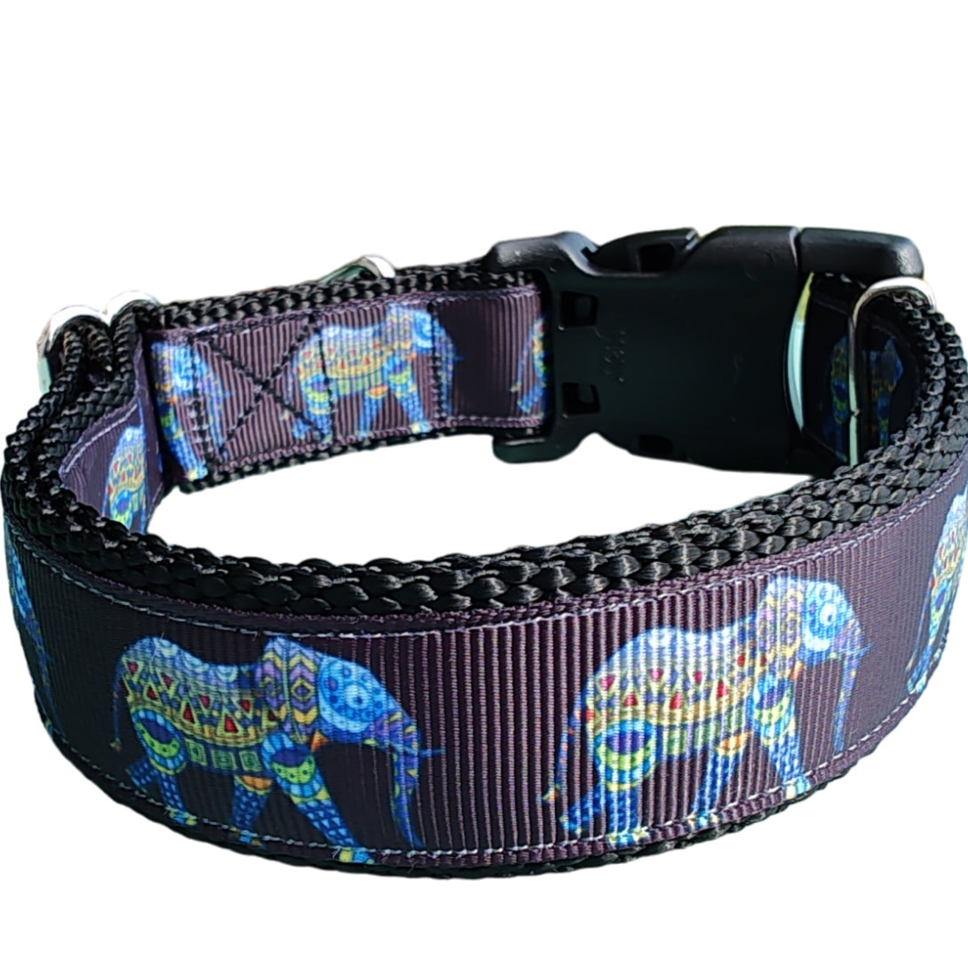Mandala Elephant Nylon Dog Collar