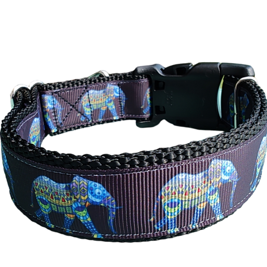 Mandala Elephant Nylon Dog Collar