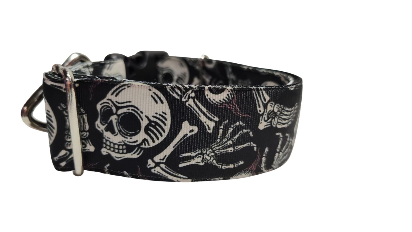 1.5" Skeleton Bones Nylon Dog Collar