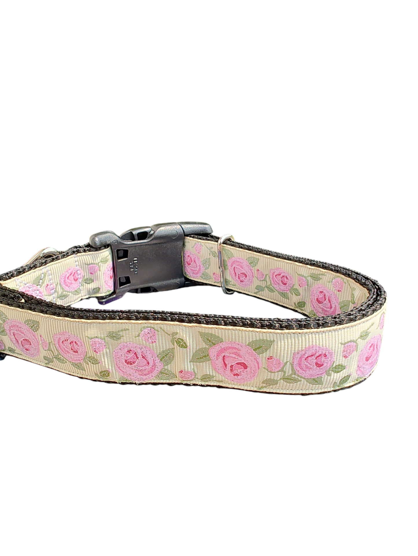 Glitter Roses Nylon Dog Collar