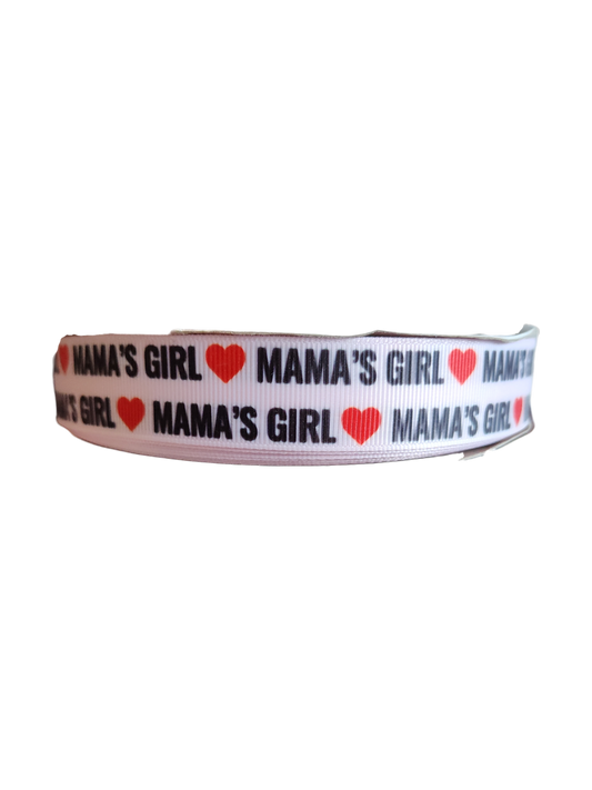 Mama's Girl Pink Nylon Dog Collar