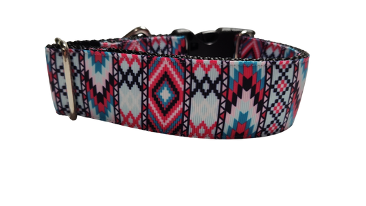 1.5" Wide Pink Tribal Nylon Dog Collar