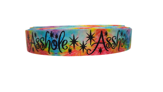 Asshole Rainbow Nylon Dog Collar