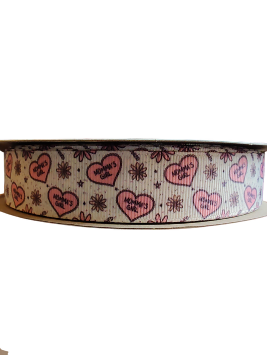 Momma's Girl Heart Nylon Dog Collar