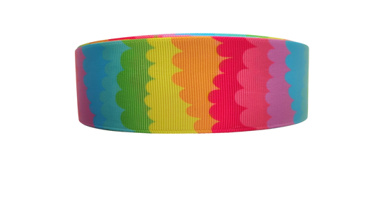 1.5" Wide Rainbow Ripple Nylon Dog Collar