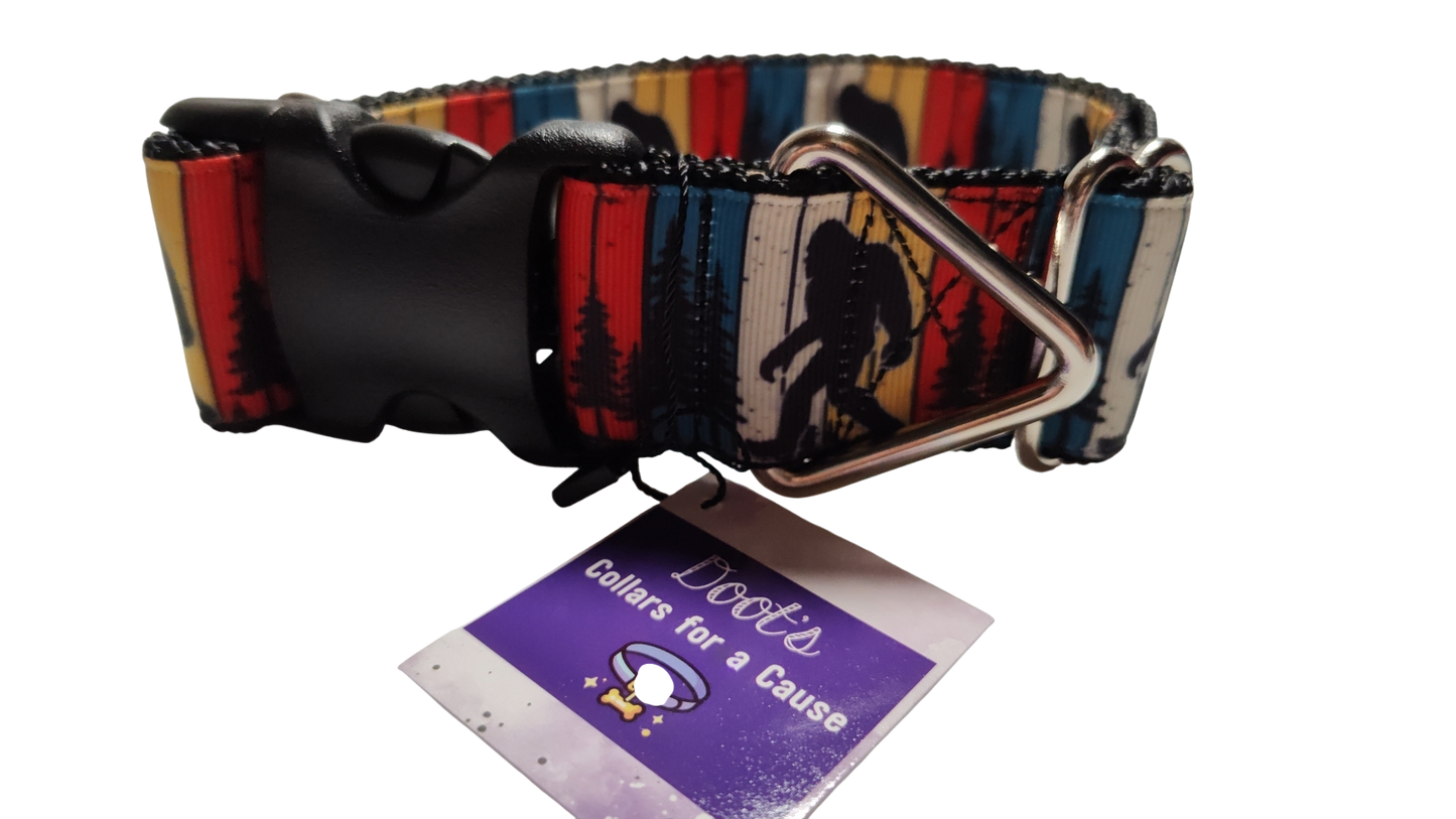 1.5" Wide Bigfoot Sasquatch Yeti Nylon Dog Collar