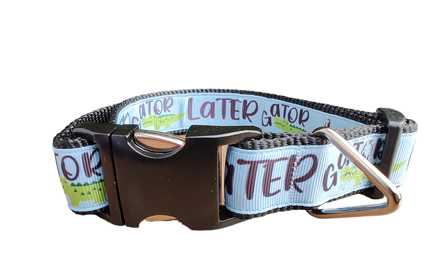 Later Gator Black Nylon Dog Collar MD, LG, XL, Leash
