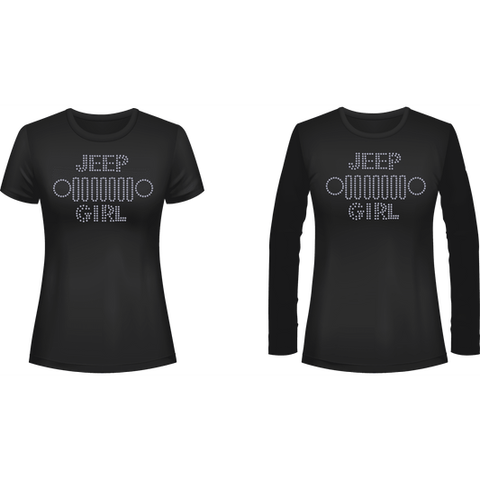 Jeeper Girl Grill Rhinestone Tee Short or Long  Sleeve