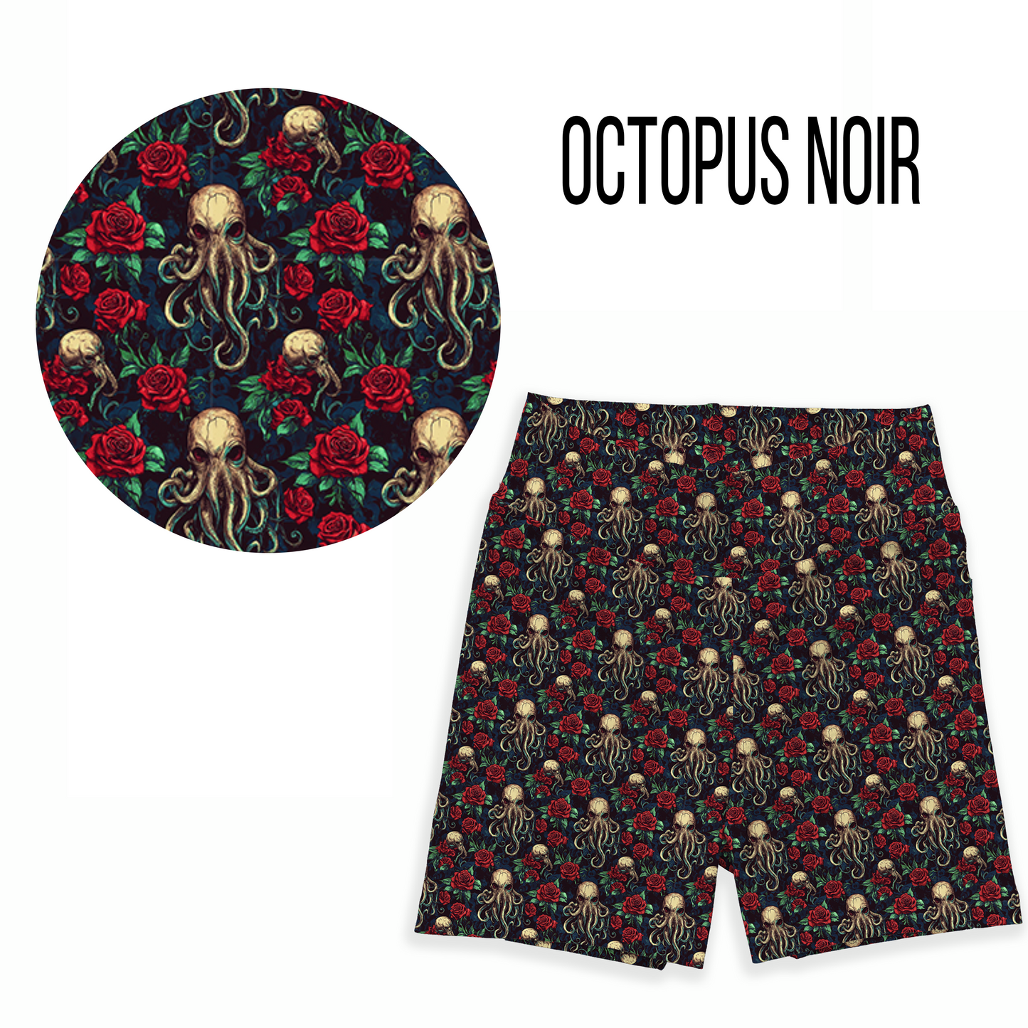 Octopus Noir Leggings- Full Length, Capri  or Skort - Pre Order