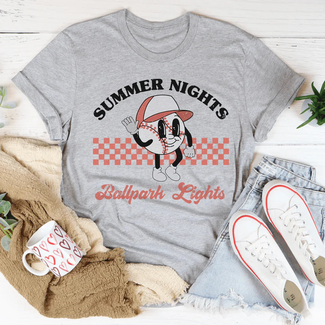Summer Nights Ballpark Lights Tee