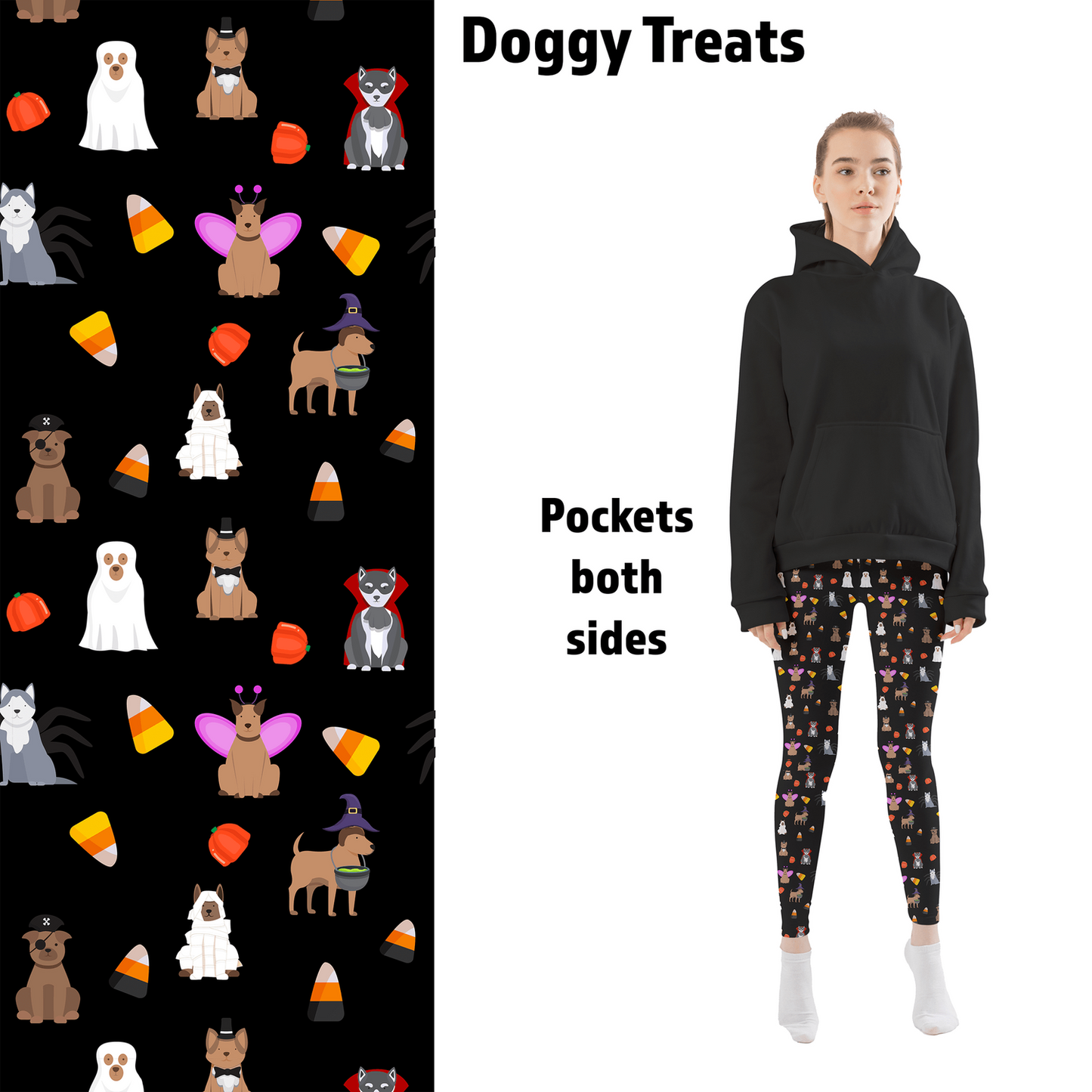 Doggy Treats Halloween Leggings with Pockets