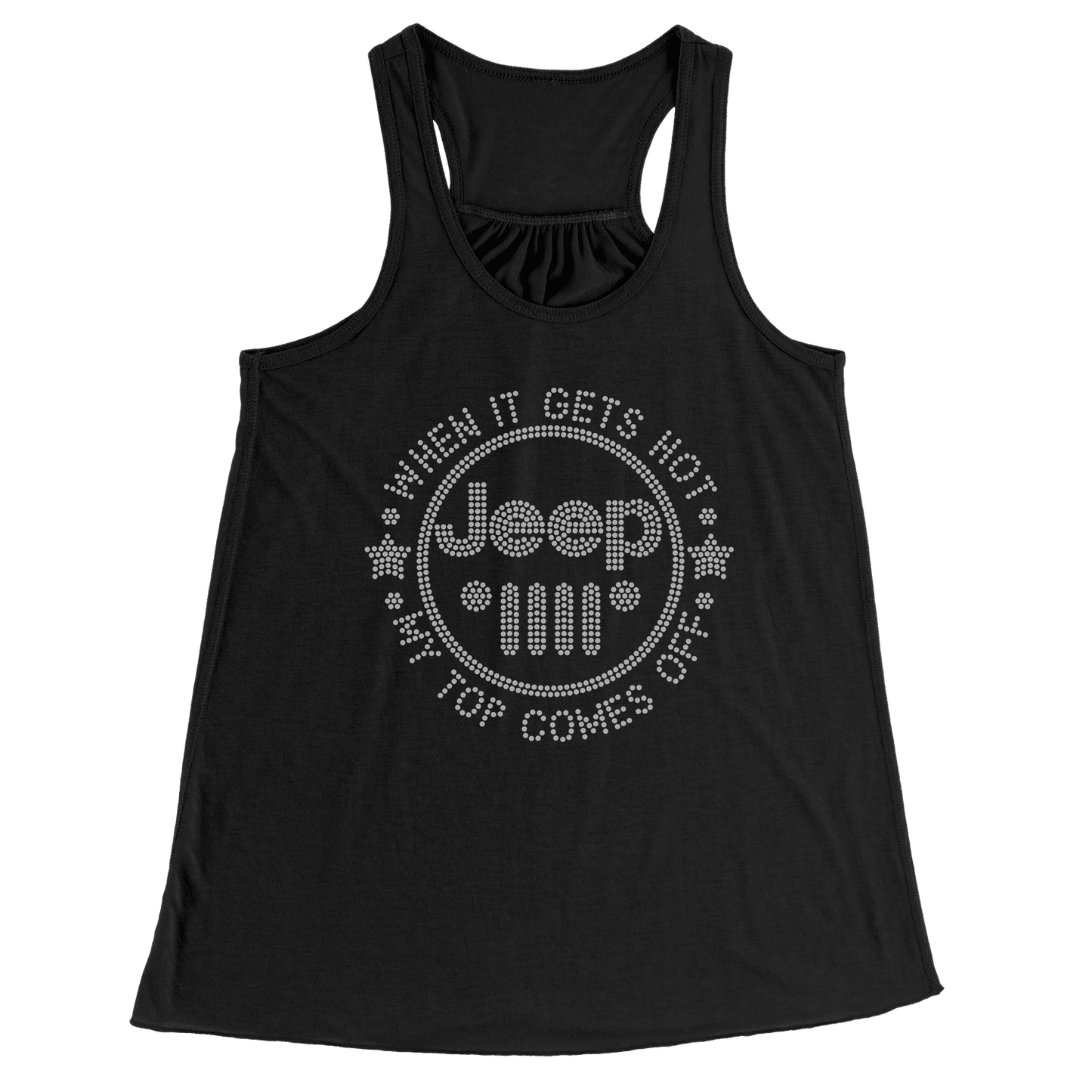 Topless Rhinestone Offroad Grill Tee Shirt Crew Neck, V Neck, Tank Top