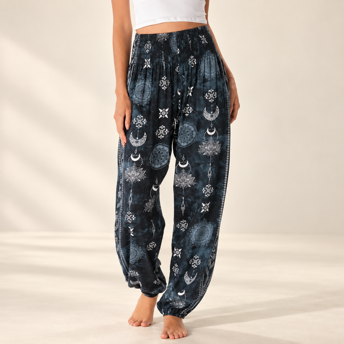 Twilight Lotus Harem Pants with Pockets