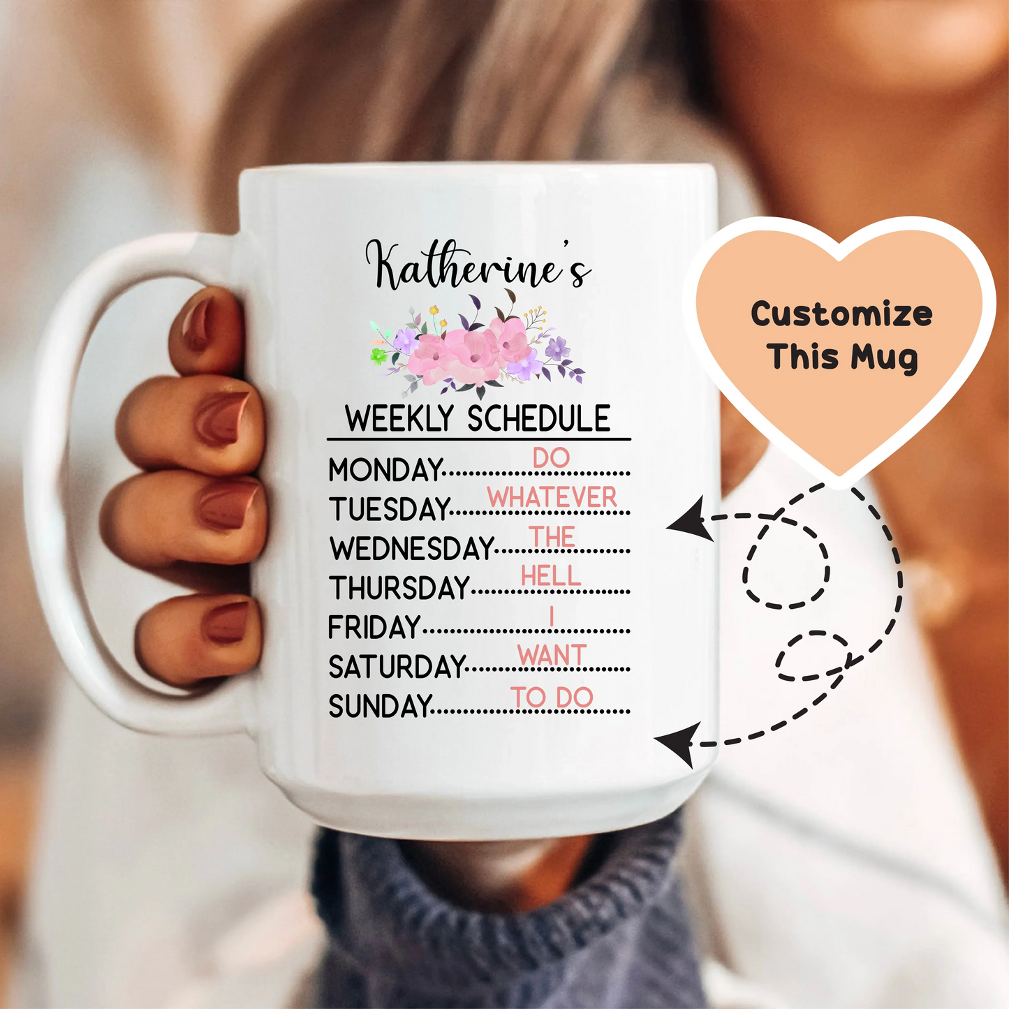 Weekly Schedule Custom Mug