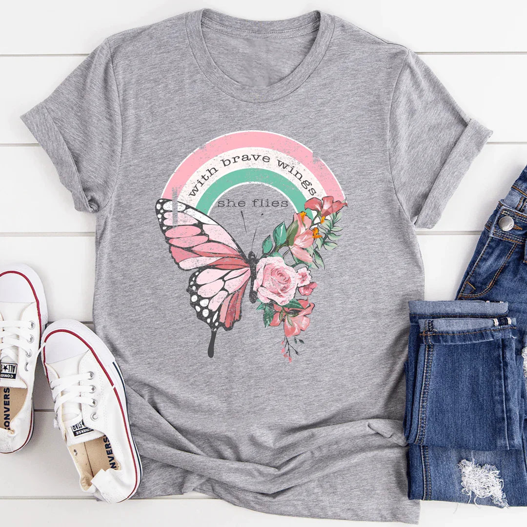 With Brave Wings She Flies Tee