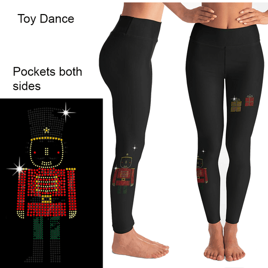 Handmade Rhinestone Toy Soldier Nutcracker Full Length with Pockets