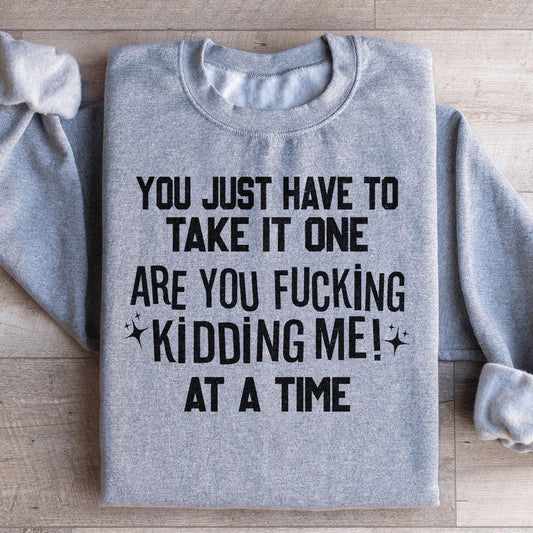You Just Have To Take It One Are You Kidding Me At A Time Sweatshirt