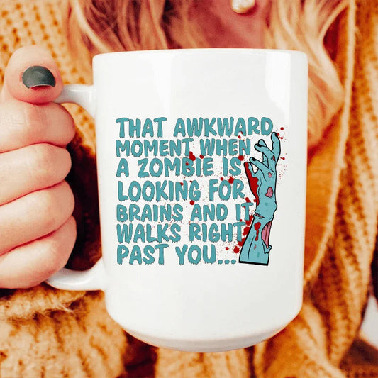 Zombie Looking For Brains Ceramic Mug 15 oz
