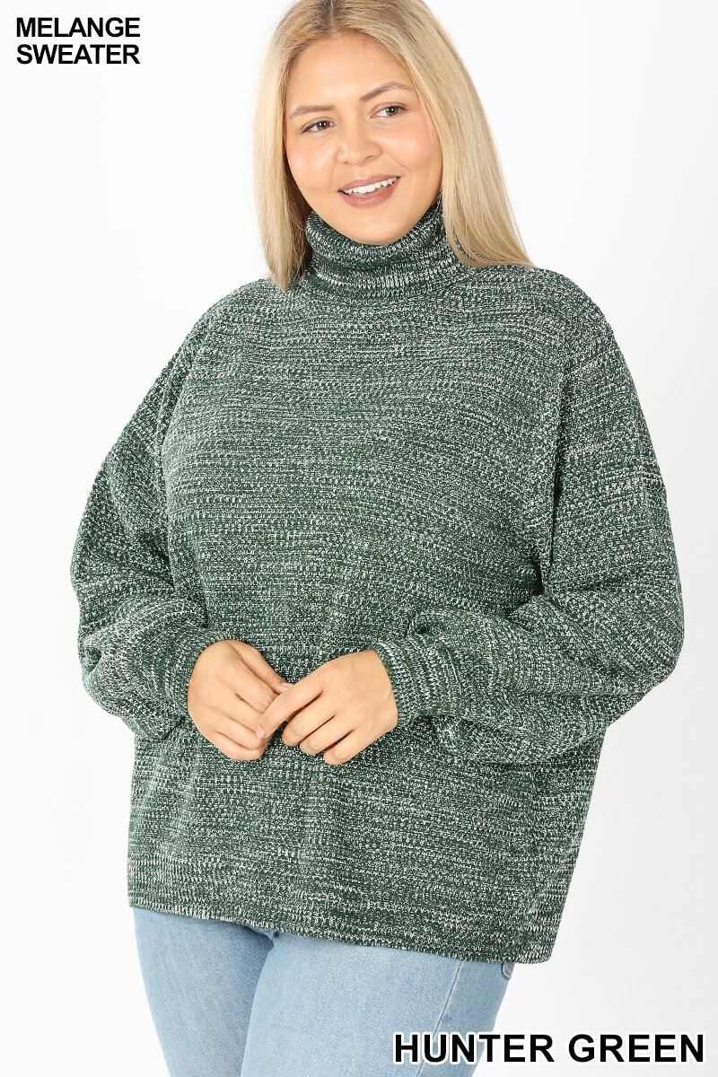 Turtleneck Melange Sweater