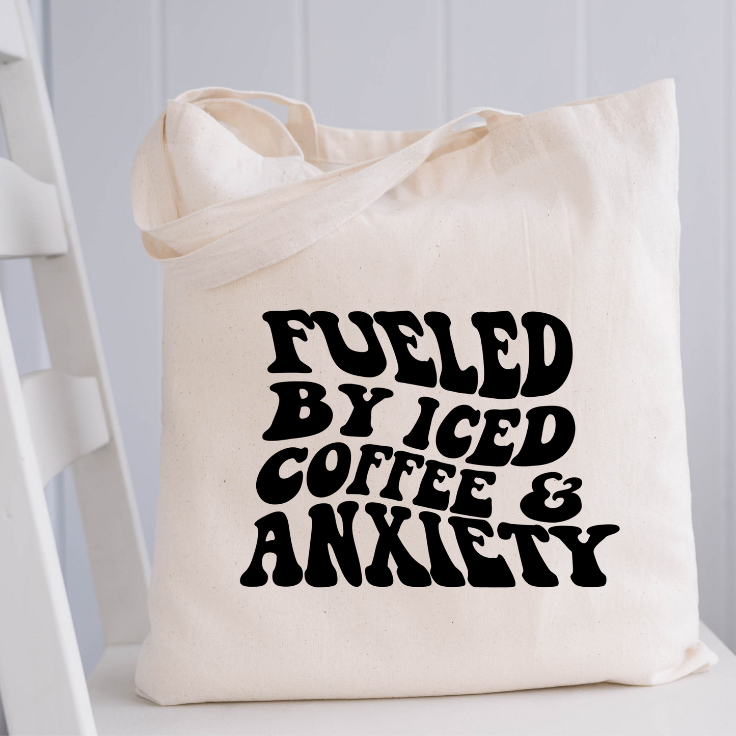 Fueled by Iced Coffee Tote: Double Sided Tote