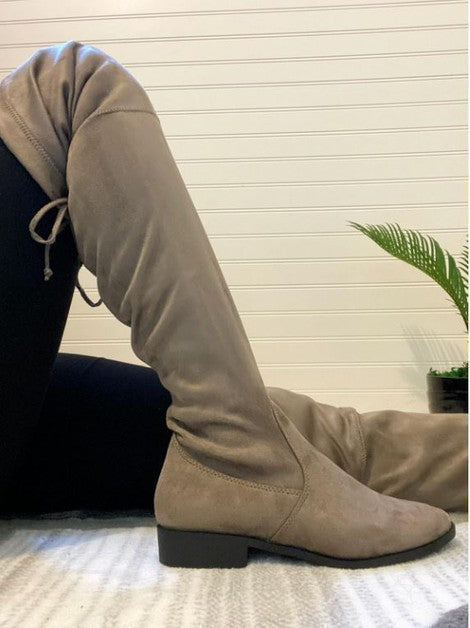 Over the Knee Taupe Boots