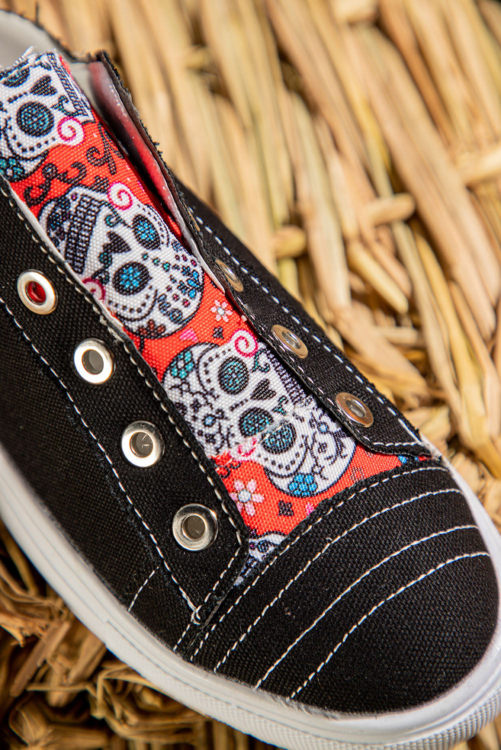 Day of the Dead Skulls-  Slip On Canvas Sneakers