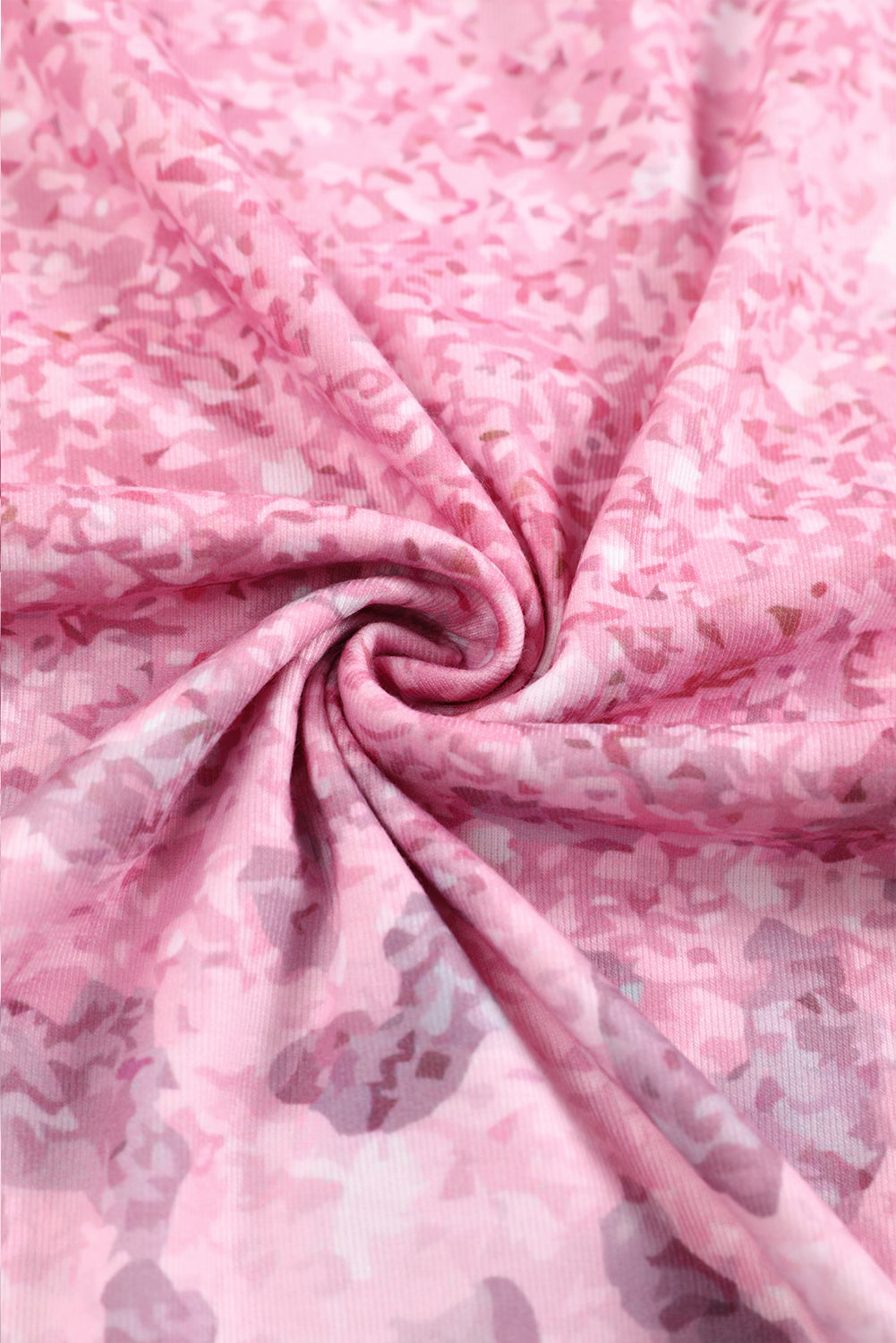 Pink Gradient Leopard Tie Dye Casual Cold Shoulder Long Sleeve Top