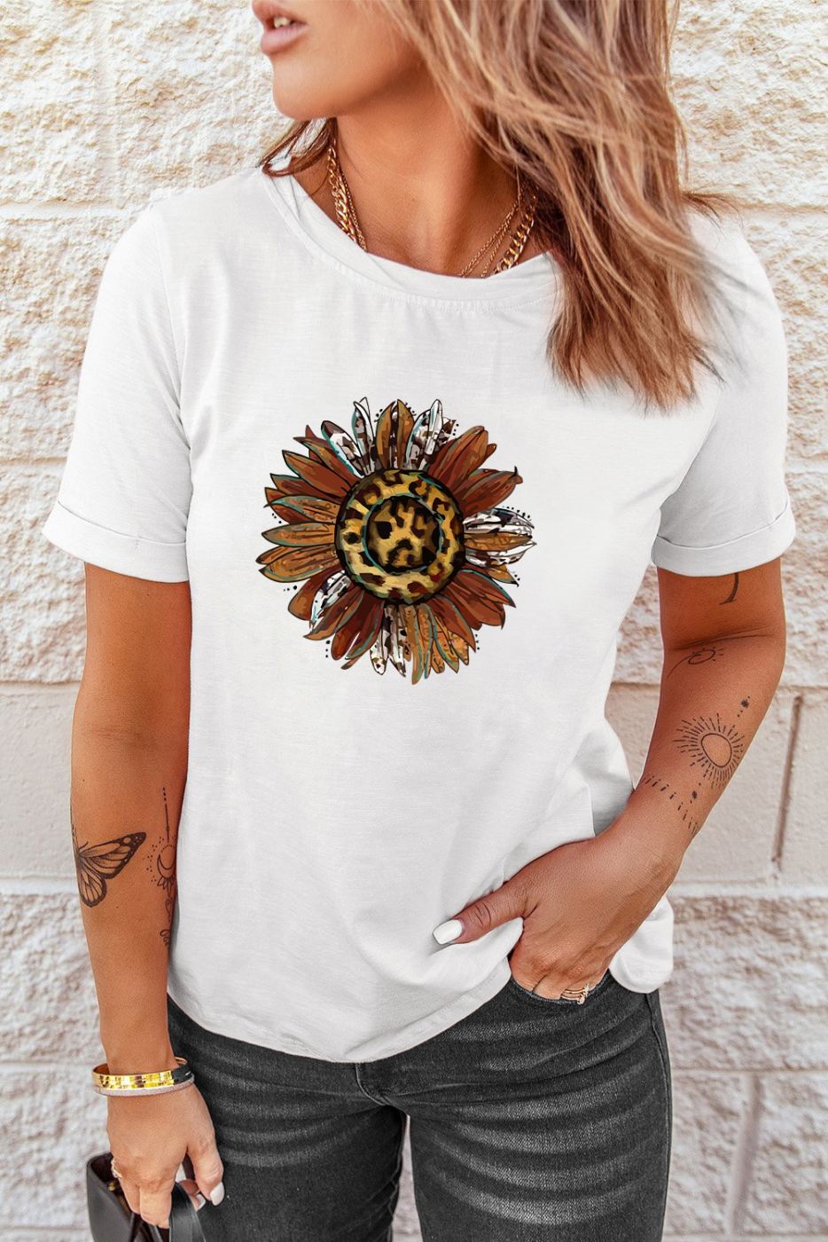 White Sunflower Graphic