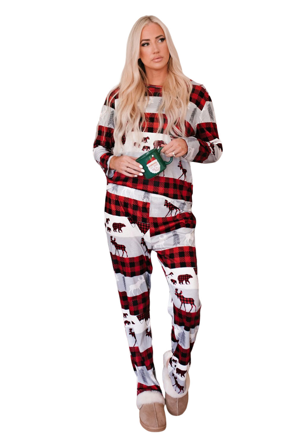 Red Reindeer Pajama Set