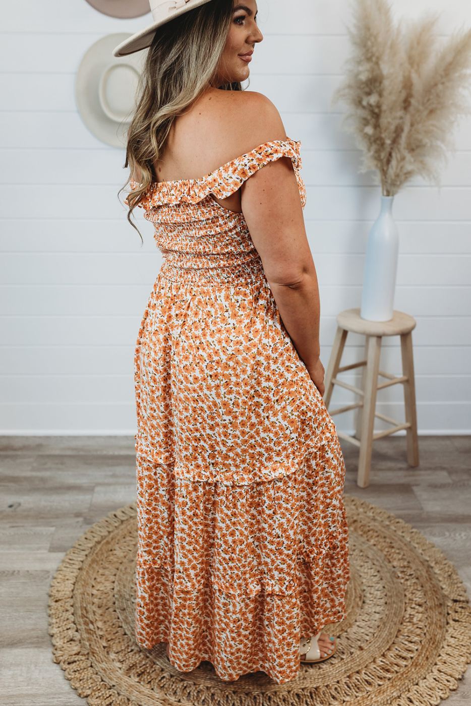 Orange Ruffle Maxi Dress Hippy Dippy