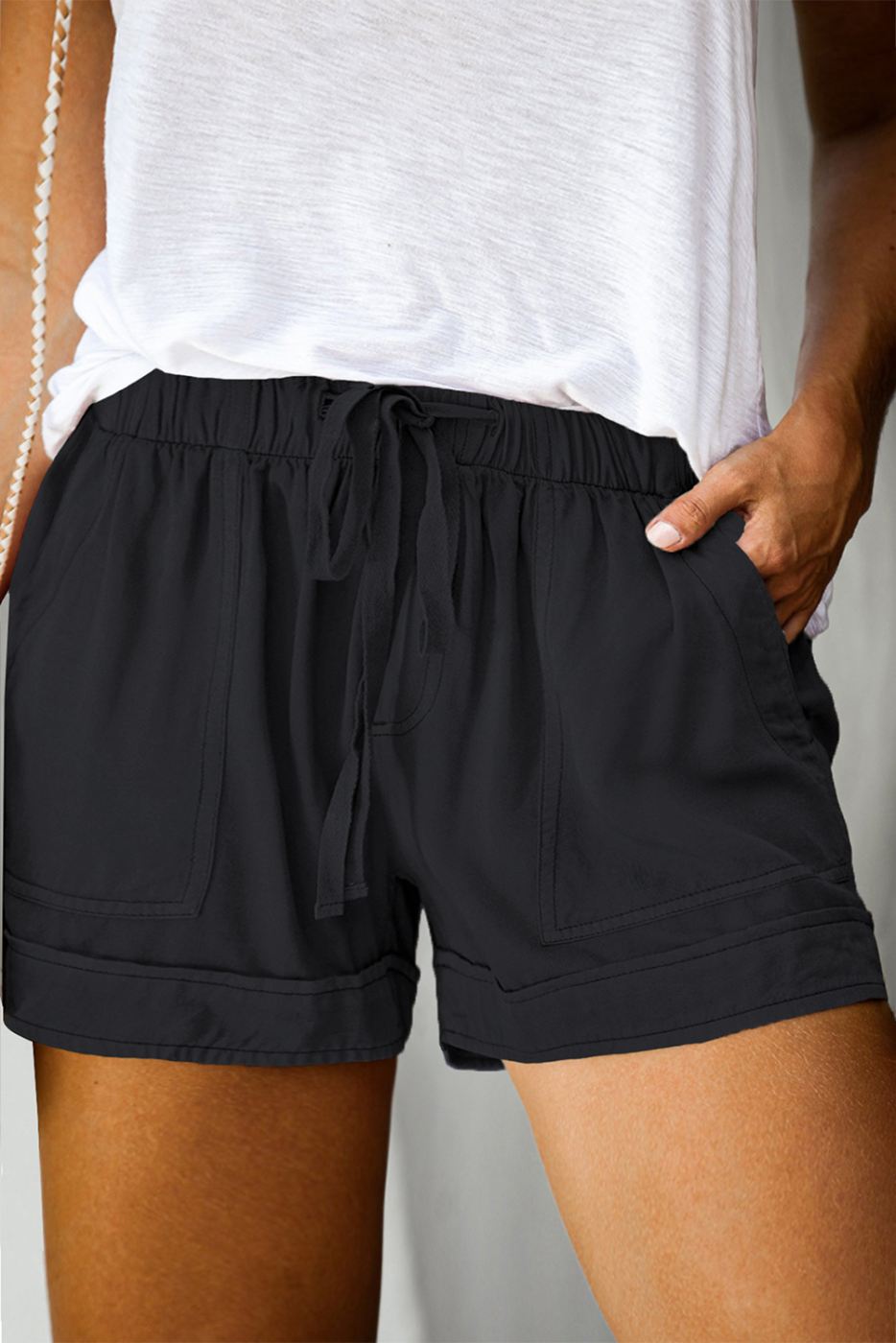 Tie Me Over Shorts- Black: FINAL CLEARANCE