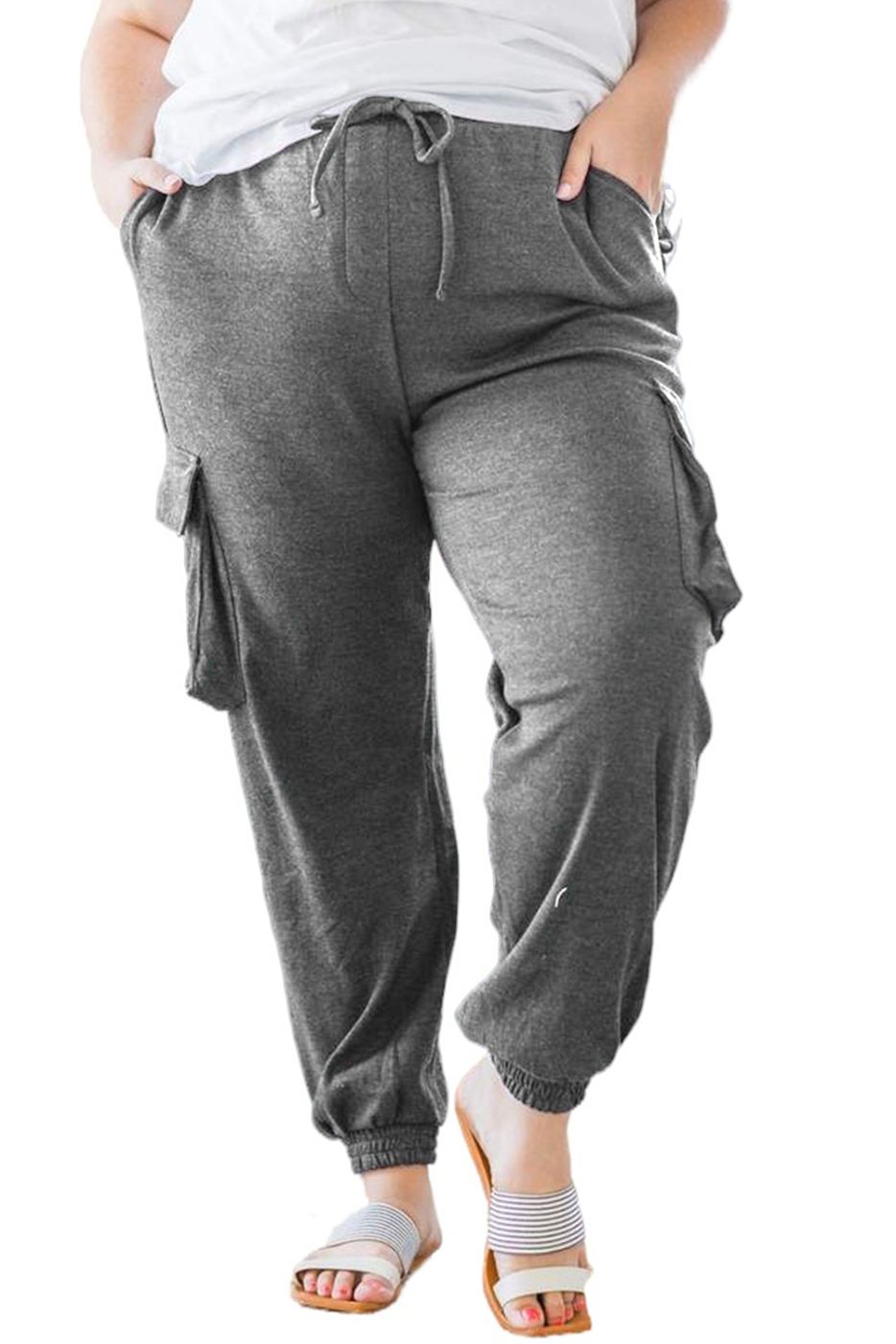 Grey Joggers with Side Pockets