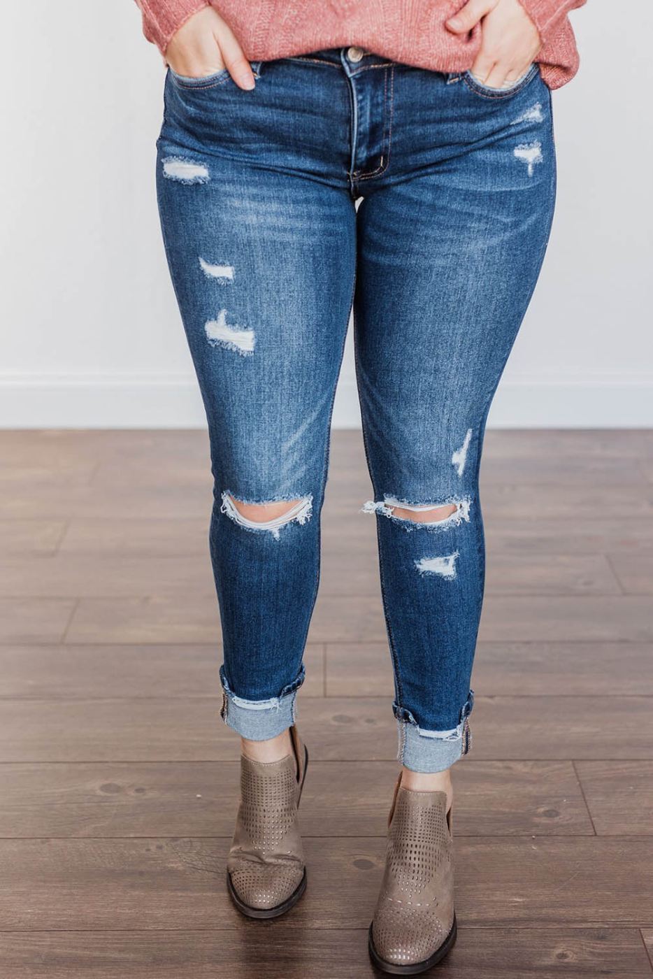 Mid Rise Plus Sized Skinny Jeans
