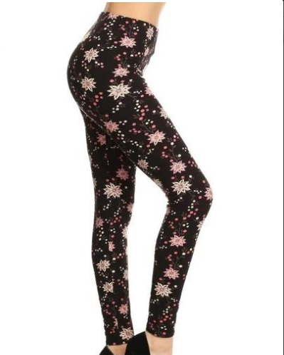 Pink Flower Leggings