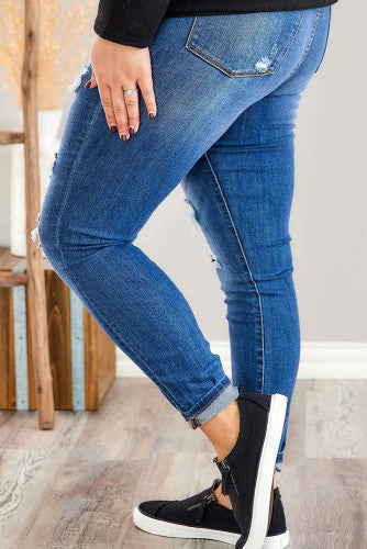 Buffalo Plaid Distressed jeans
