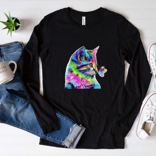 Colorful Cat Graphic long sleeve