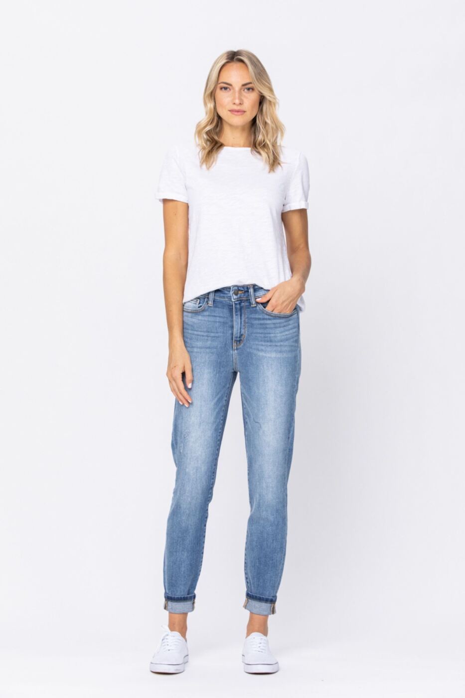 Judy Blue Double Cuff Slim Fit Jeans